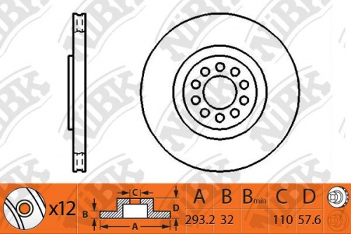 Тормозной диск передний ISUZU ELF NPR66L, 8-97173-520-0, RN1269, GR-21033 (G-brake)
