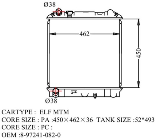 Радиатор ELF, ATLAS 00-02 IS-0054-36-MT-K (GSP)