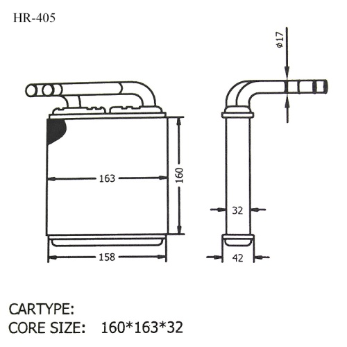 Радиатор отопителя салона HR-405 DELICA P25W передний (AD) 