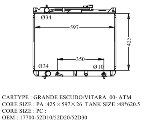 Радиатор ESCUDO 00-03 SUZ-0022-26-K (GSP)