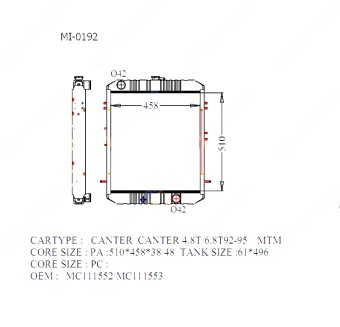 Радиатор FUSO CANTER 92-95 MI-0192-48 (AD)