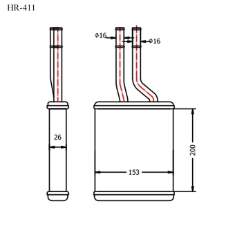Радиатор отопителя салона HR-411 FUSO FK617 (AD)