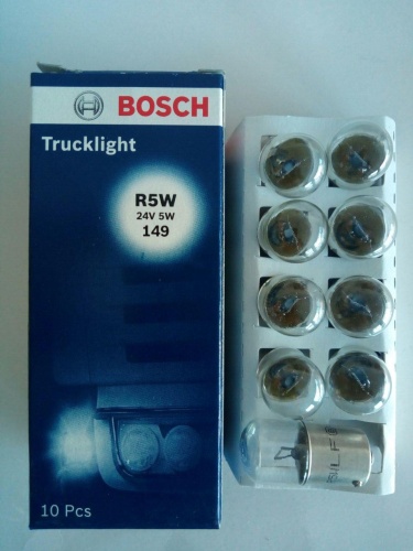 Лампа накаливания R5W 24V 5W 1987302510 TRUCKLIGHT (BOSCH)