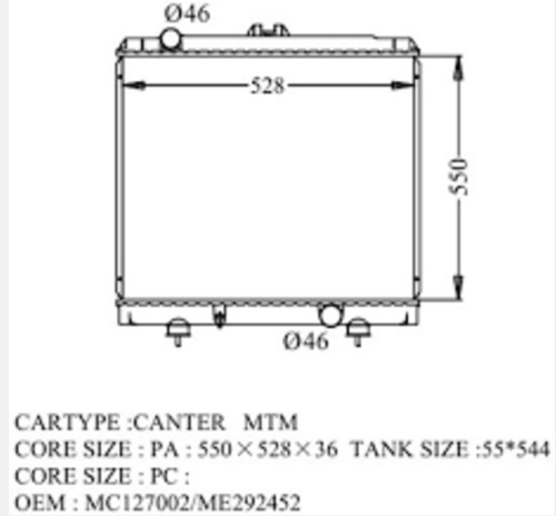 Радиатор CANTER 93- MI-0101-36-K (GSP)