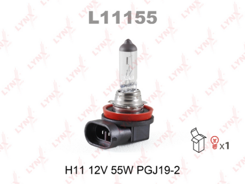 Лампа галогеновая H11 12V 55W PGJ19-2, L11155 (LYNX)