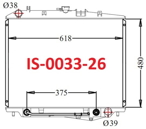 Радиатор ISUZU BIGHORN 91-98 IS-0033-26 (AD) 