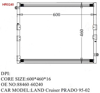 Радиатор кондиционера PRADO 97-02 HR0240-K GSP